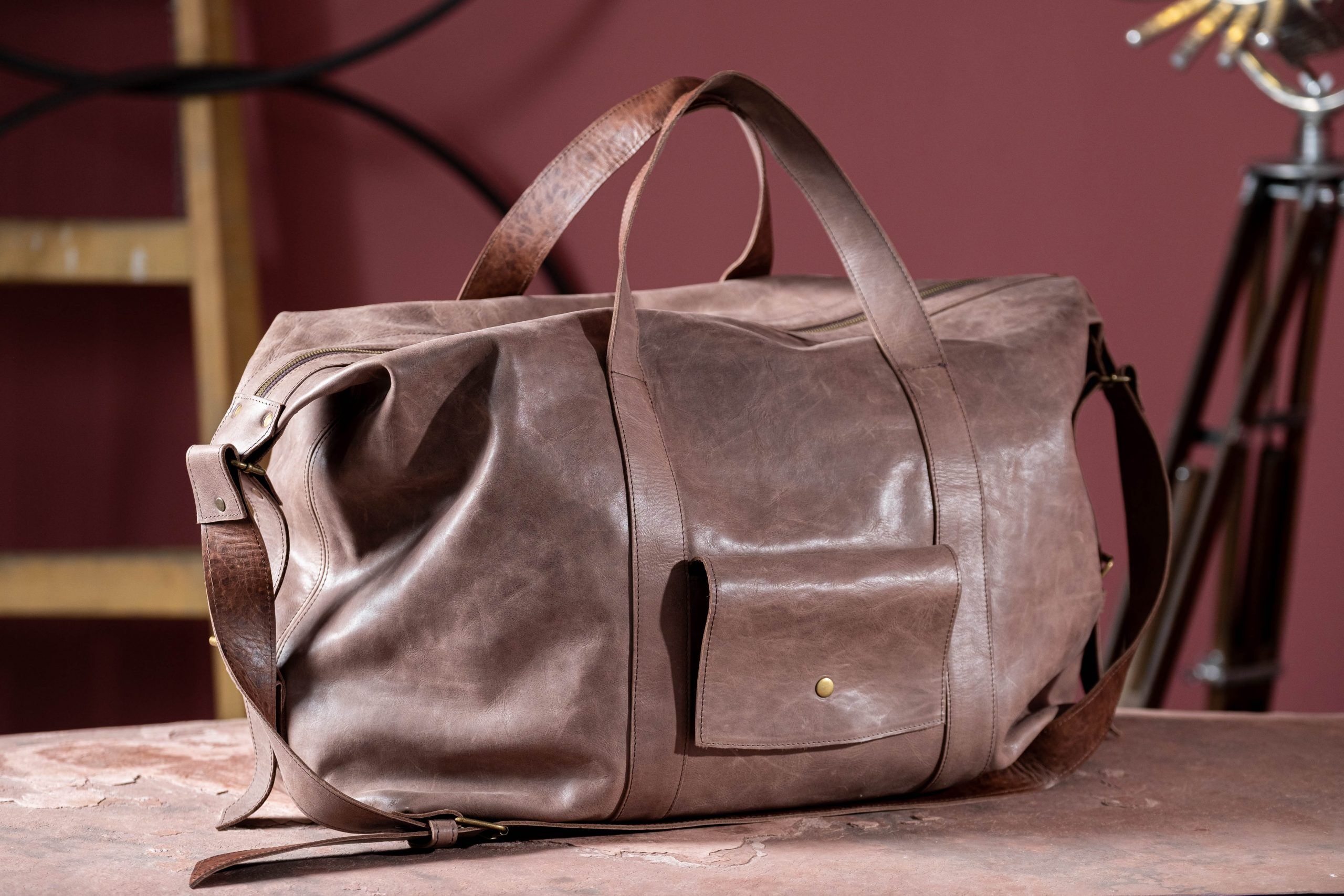 travel leather bag