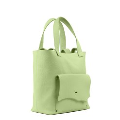 Geanta din piele naturala premium verde menta, Shopper Koja Concept